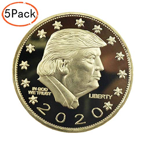 5 Pcs President Donald Trump Coins, 2020 Gold Plated Commemorative Coin ...