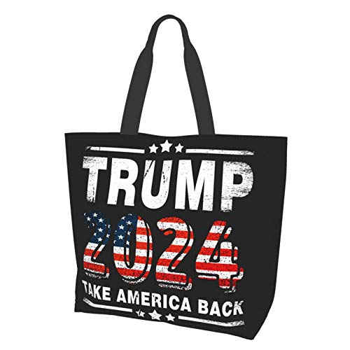 BTVE Trump 2024 Take America Back Shoulder Bag Tote Bags Women Grocery