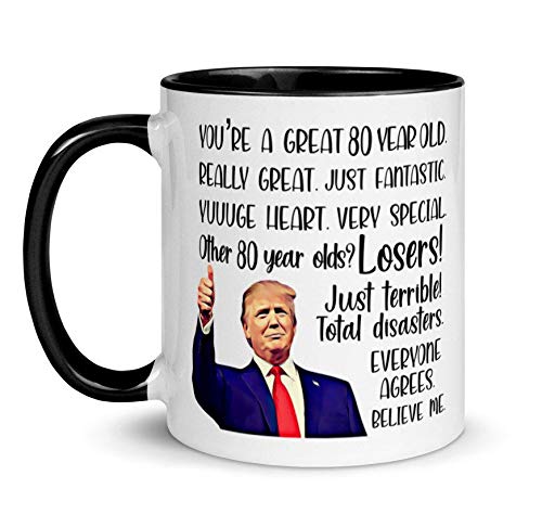 Gift For 80th Birthday Trump Mug 80th Birthday Gift Happy 80th Birthday ...